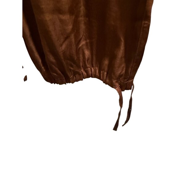 New Pink VS Brown Satin Drawstring Cargo Pants sz L - Picture 4 of 8